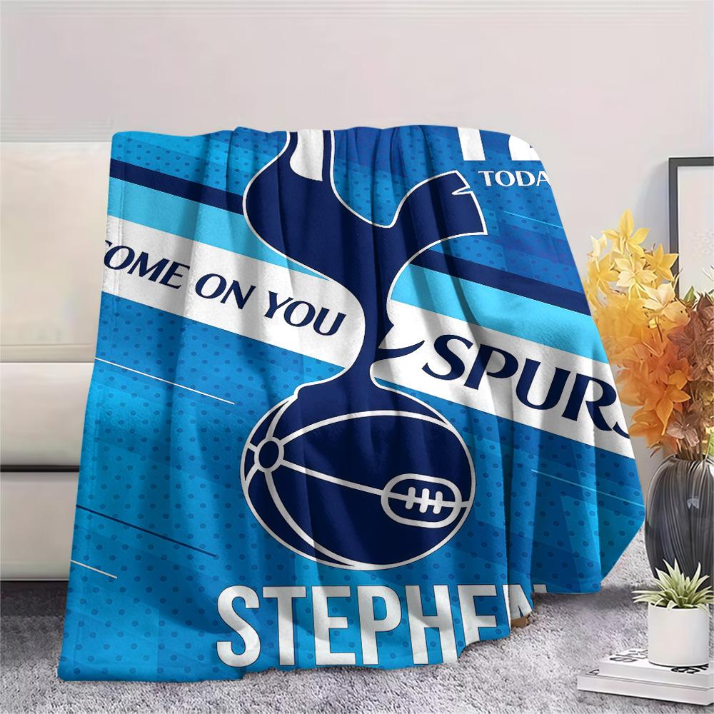 Spurs Logo Print FlAannel Blanket, High Quality Comfortable for All Seasons, Home Decor, Warmth and Comfort