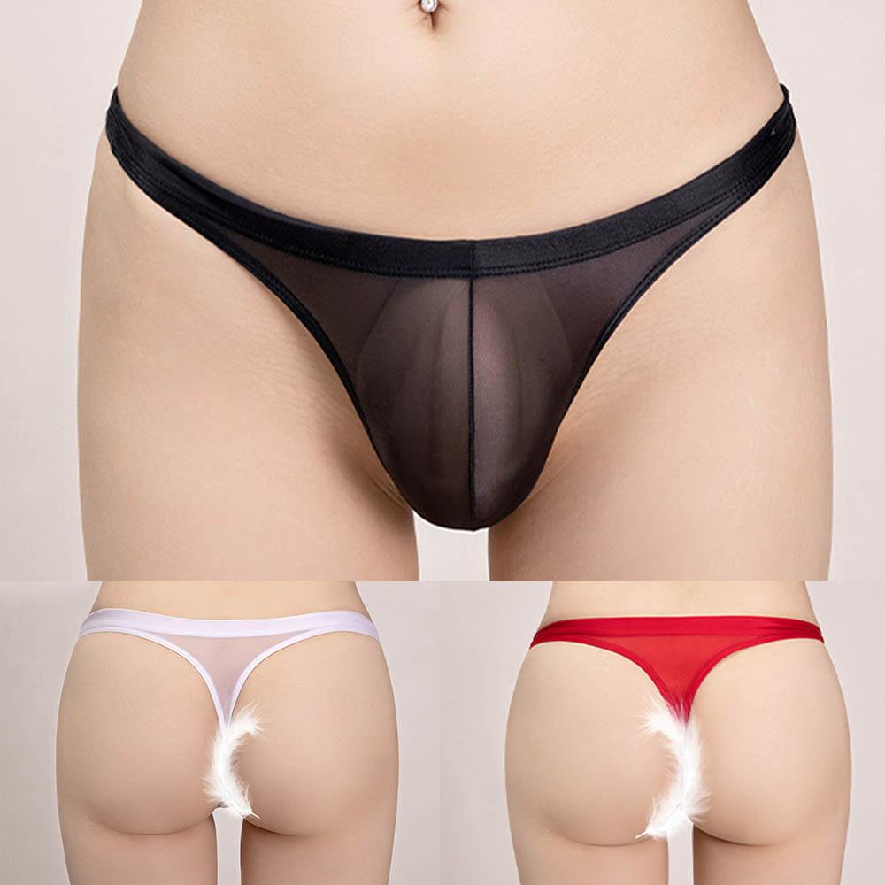 Breathable Men Underwear Fashion Glossy Low Rise Nylon