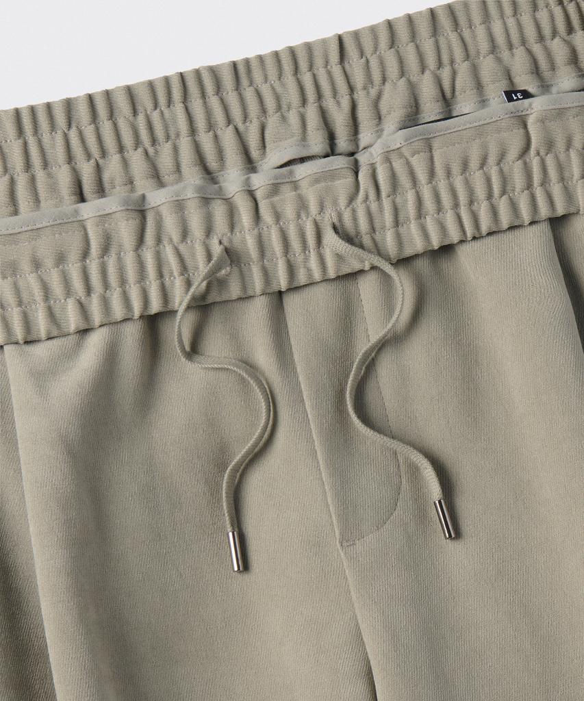 Musinsa Standard Brushed One-Pleat Wide Elastic Pants [Khaki Beige]