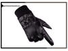 Men's Black Leather Touchscreen Gloves for Riding - Fleece-Lined, Warm, Thin, for Autumn and Winter.