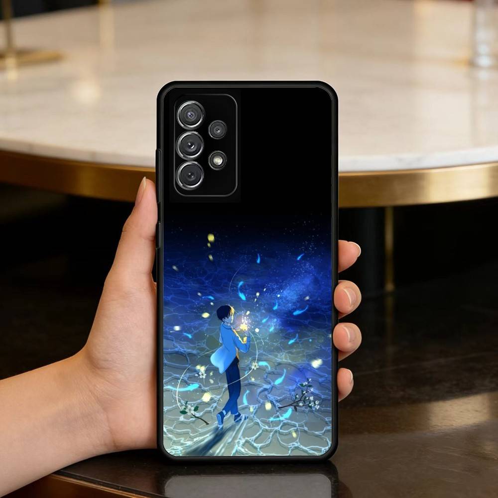 Night Water Dream Art Soft Silicone Black Cover Phone Case For Samsung Galaxy A73,A72,A71,A70,A53,A52,A51