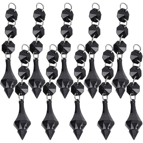 10Pcs Crystal Pendant, Chandelier Crystal Pendant Chandelier Crystal Prisms Beads Tapered Acrylic Material Irregular Beaded Ornament DIY Lamp
