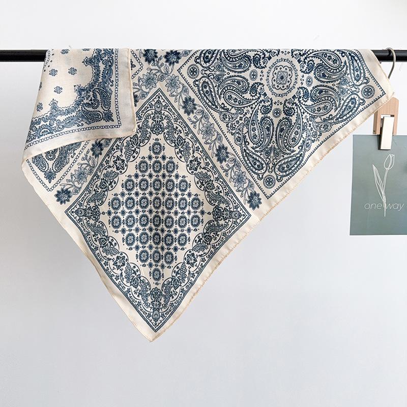 Women S Vintage Paisley Square Scarf For Autumn Winter Fashion Neckwear