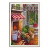 Casa Scandinava sul Mare Tela Pittura Poster Pittura Nordica Casa Colorata Paesaggio Immagine Stampa Decorazione Murale Soggiorno