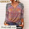 Women's Fashion Casual Long Sleeve V Neck Blouses & Shirts