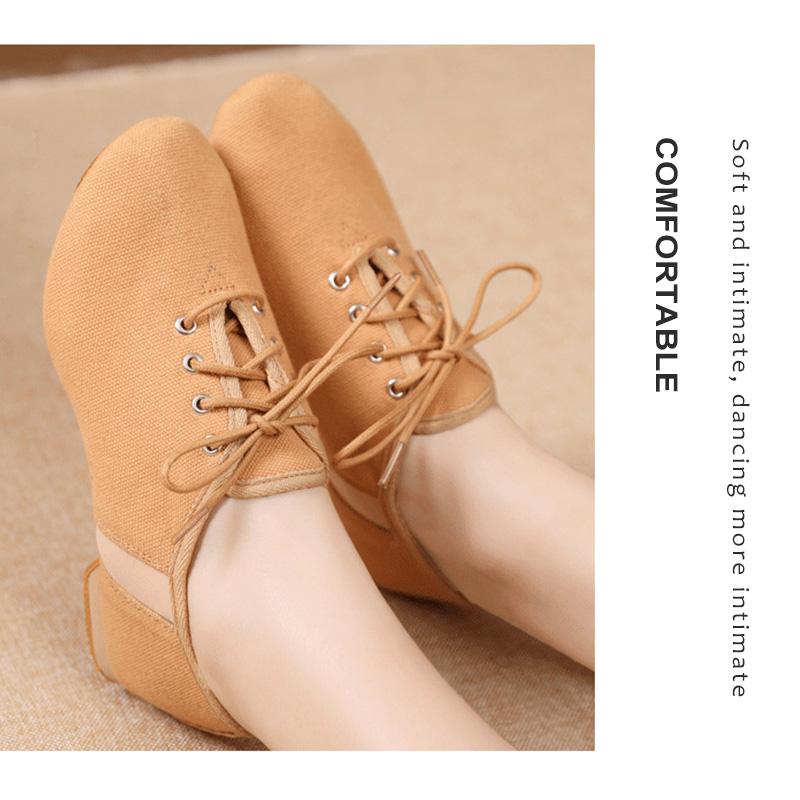Indoor Dance Shoes Women Soft-soled Exercise Dancing Shoes Canvas Jazz Shoes Girls Ballet Flat