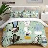 Green Cactus Potted Duvet Cover Set King Size Polyester Comforter Cover Cartoon Green Plant Cute Kawaii For Kid Boy Bedding Set