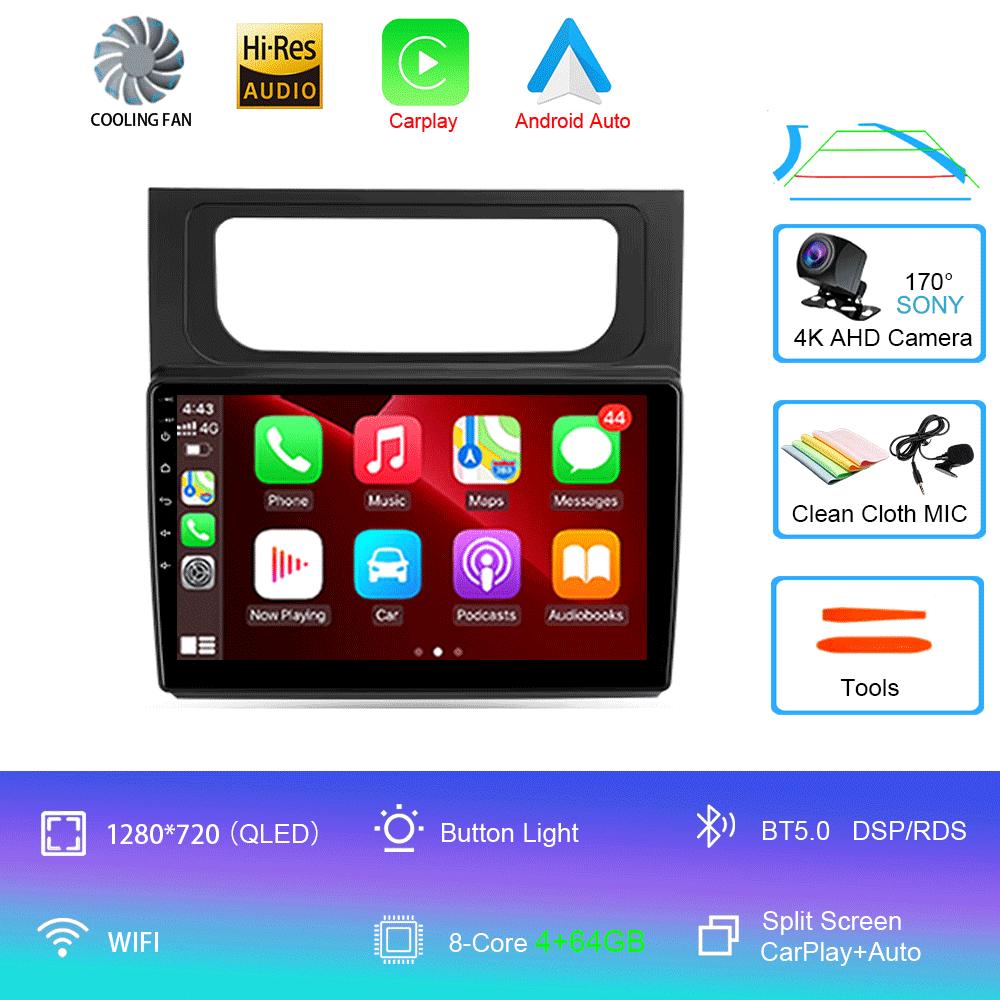 Car Radio Android 14 For VW Volkswagen Touran 2 1T 2010 2011 2012 2013 2014 2015 Wireless Auto Carplay Navigation GPS 4G+WIFI