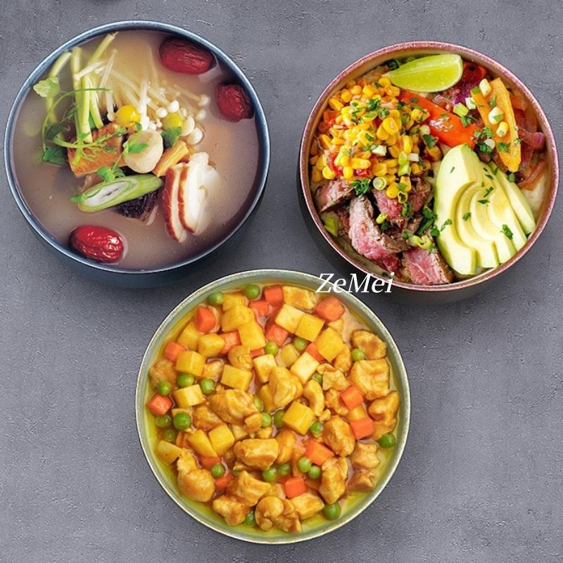 Pure Titanium Thickened Salad Bowl,11.5 cm Multicolor Double-Layer Glossy Texture Home Food Storage Soup Titanium Bowl Tableware