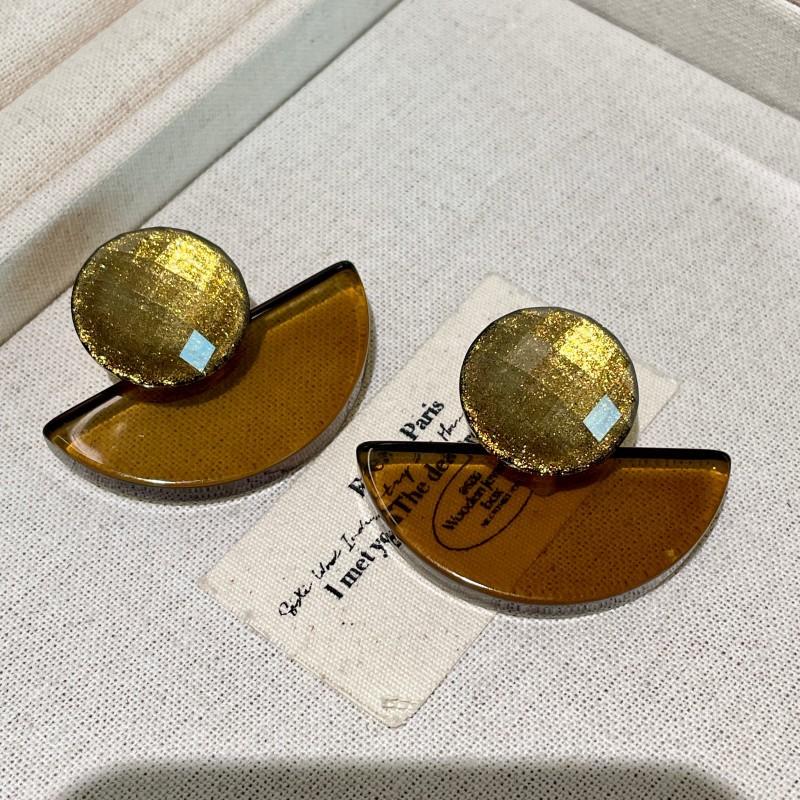 

Сережки JMXD з натурального каменю Тигрове око для жінок, Мінімалістичні витончені золоті пусети, Естетичні ретро сережки, Сережки з кристалами для зцілення чакр