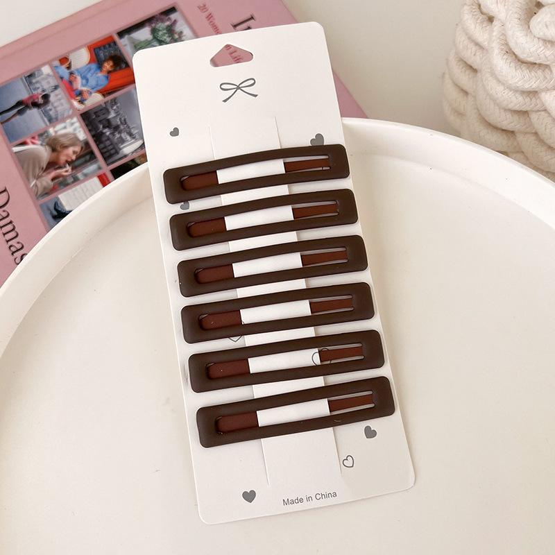 6Pcs/set Fashion Simple Colorful Frosted Hair Clips BB Clip For Women Girls Sweet Hairpins Bangs Side Clip Barrettes Headdress