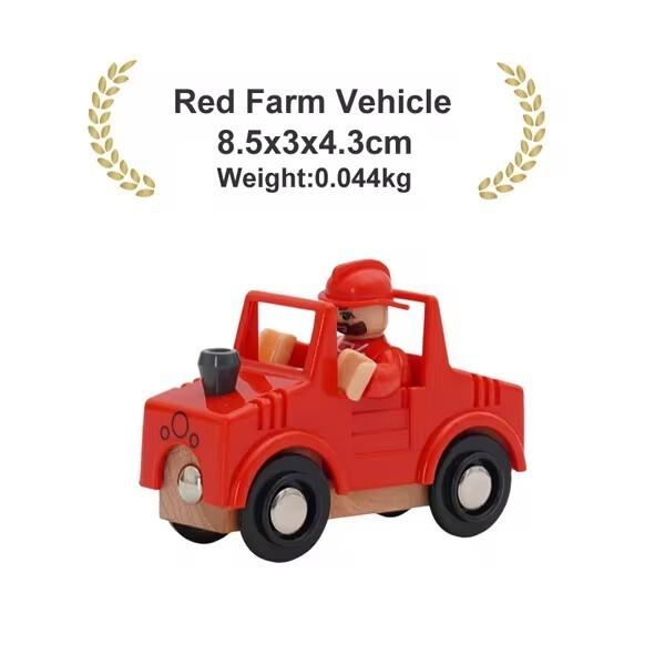 Wooden Magnetic Train Car Locomotive Ambulance Fire Truck Wood Railway Accessories fit for Brand Wooden Tracks Toy For Kids