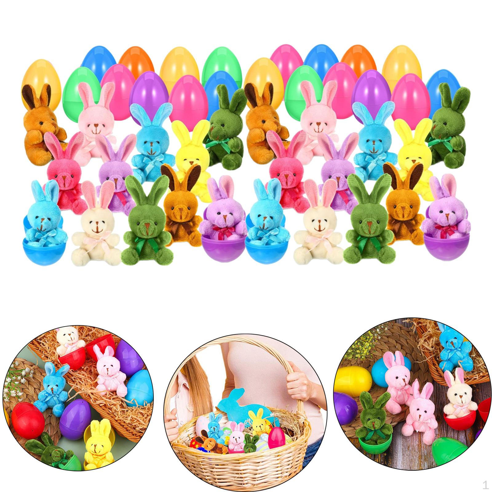 

Пасхальные яйца с игрушками-кроликами для наград в классе и карнавальных мероприятий 24Pcs