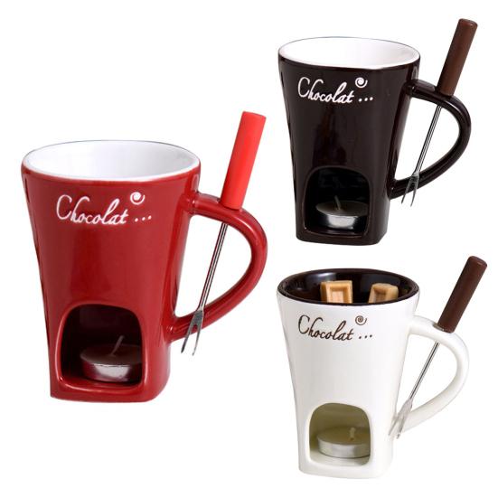 Cana Ceramică pentru Fondue de Ciocolată Căni pentru Fondue de Brânză cu Furculițe Ceașcă Personală pentru Topit Ciocolată pentru Brânză Unt Gustări Lumânare Pastilă Mini Fierbere