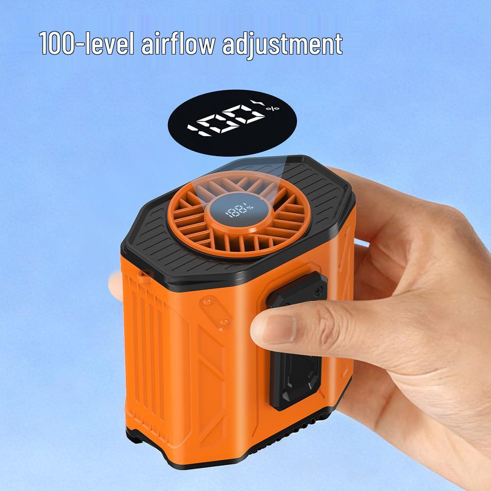 Portable High-Speed Waist-Hanging Fan with Digital Display for Outdoor and Camping