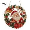 Christmas Snowman Gift Ideas Xmas Hanging Ornament, Round Acrylic Santa Reindeer Seasonal Winter Room Decor Door Sign for Festive Window Wall Holiday