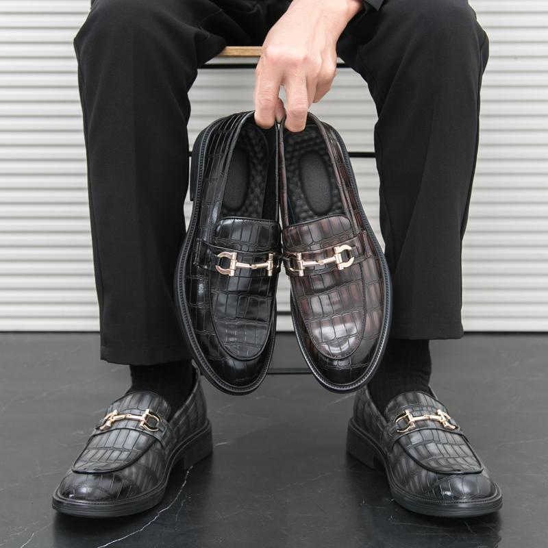 Platform Loafers Men Leather Shoes Outdoor Fashion Breathable Slip-On Loafer Shoe Mens Casual Shoes Handmade Men's Dress Shoes