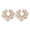 New Vintage Hollow Round Crystal Drop Dangle Earrings Trend Statement Rhinestone Ear Ring For Women Fashion Colorful Jewelry
