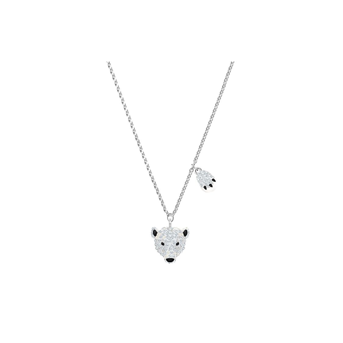 Swarovski White Crystal Polar Bear Pendant Necklace Women necklace 5499633 Box (Random Color),F,White