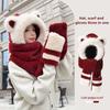 Cold-Proof Warm Able Plush Hat, Hat, Scarf, Gloves And Earmuffs Four-In-One, Winter Thickened Ear Protection Cycling