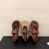 Flat-bottomed suede Mary Jane single shoes women's shoes 2025 new spring and autumn Korean version retro gentle soft-soled Doudou shoes