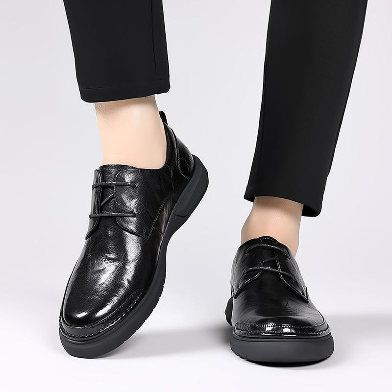 Pánské jarní business casual boty z pravé kůže, pánské svatební společenské oxfordky, klasické šněrovací, elegantní společenské formální boty do kanceláře