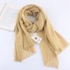 Cotton and Linen Scarf for Women Solid Color Thin Silk Scarf for Autumn and Winter Warm Neck Protection Scarf Shawl Short Neck Scarf