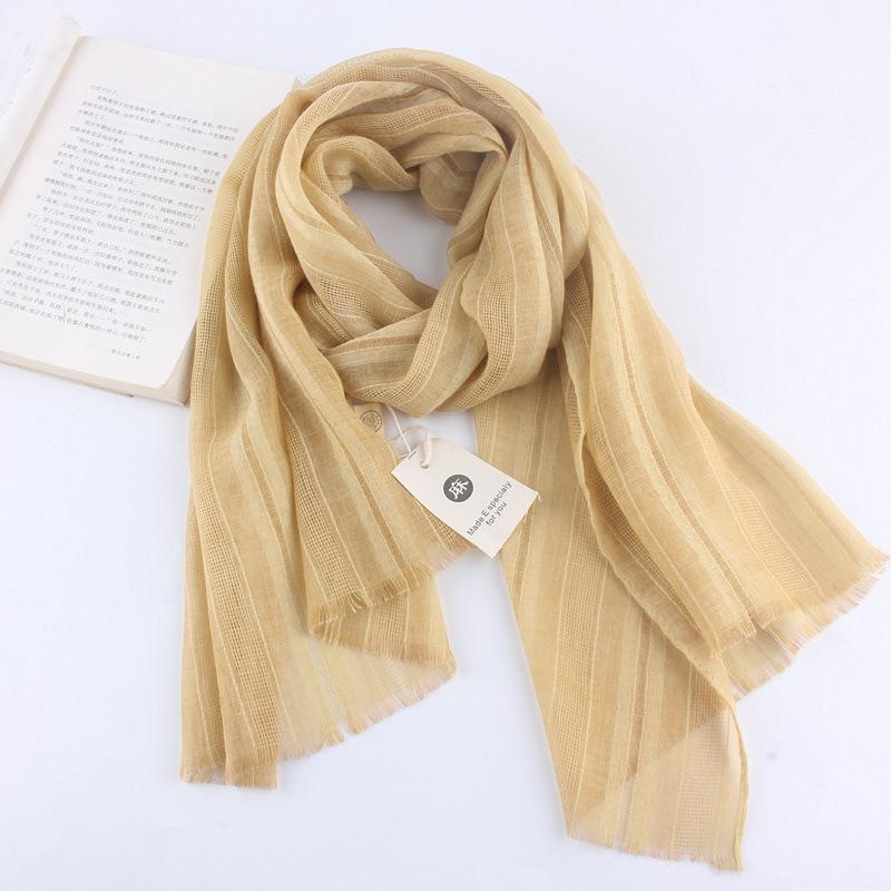 Cotton and Linen Scarf for Women Solid Color Thin Silk Scarf for Autumn and Winter Warm Neck Protection Scarf Shawl Short Neck Scarf