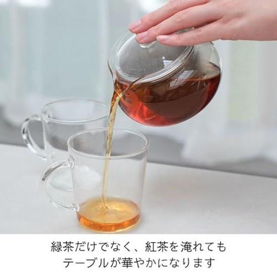 HARIO Chacha Kyusu Maru Practical Capacity 450ml Heat-Resistant Glass Gift Item CHJMN-45T