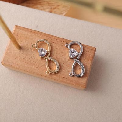 European Gold & Silver Infinity Rhinestone Clasp for DIY Necklaces & Bracelets