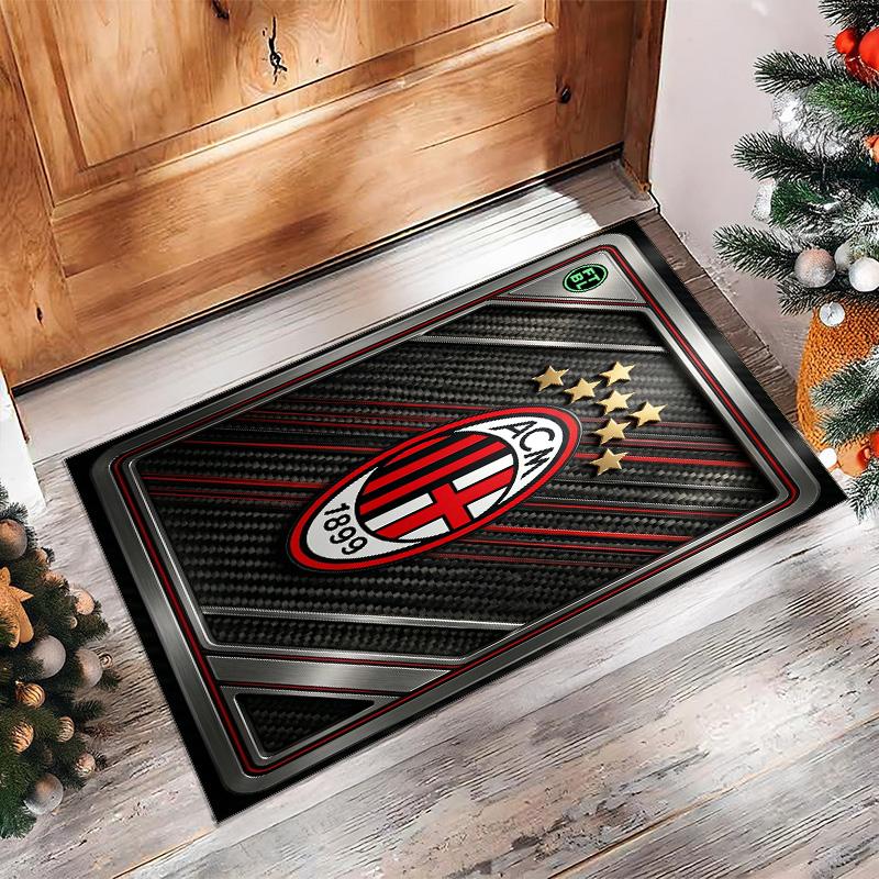 AC Milan Printed Flannel Area Rug Non Slip Soft Polyester Floor Carpet Indoor Decor Mat for Bedroom Living Room Sofa Game Room Home Decoration