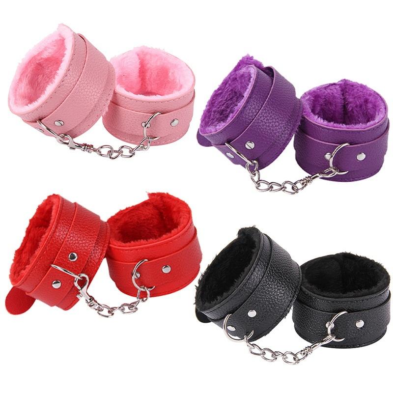 7Pcs/Set Sexy Leather Plush Sex Toys Bondage Kit Handcuffs Feather Blindfold Flirt Exotic Accessories Couples Adult Games