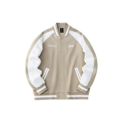 Color Block Fleece Embroidered Knitted Baseball Jacket Men Jackets Mica 152418734S-1