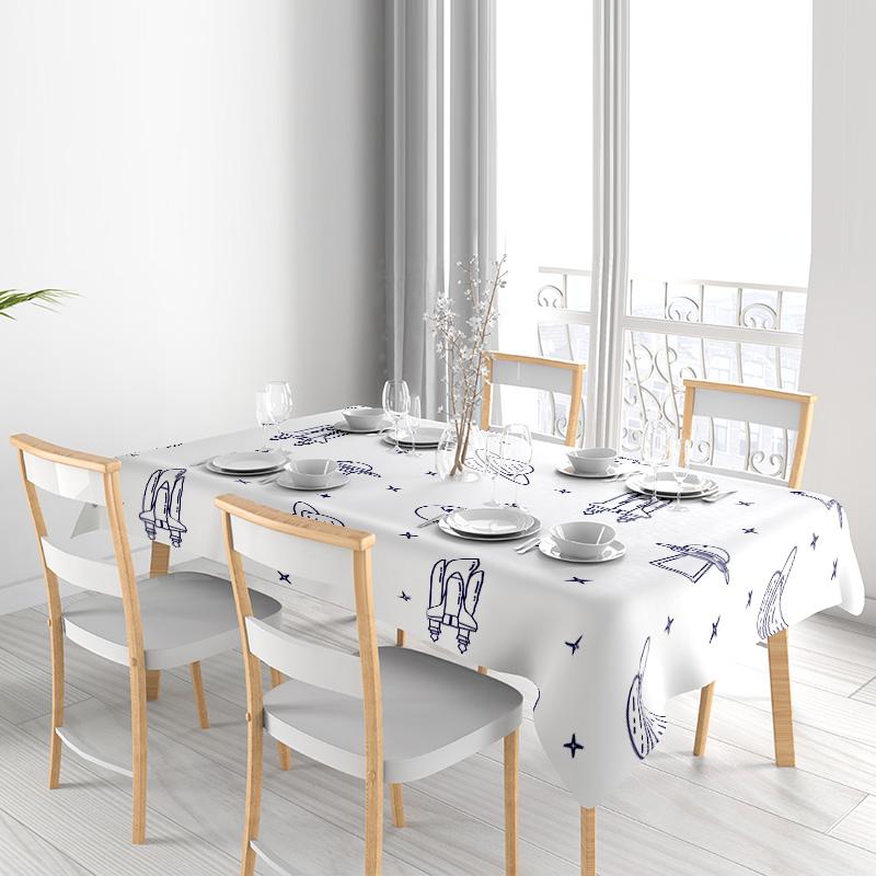 Stylish Space Exploration Print Tablecloth Perfect for Modern Kitchen Decor