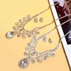 Fashion High-Grade Colourful Teardrop Female Bridal Crystal Full Diamond Necklace Earrings Two-Piece Set Exquisite