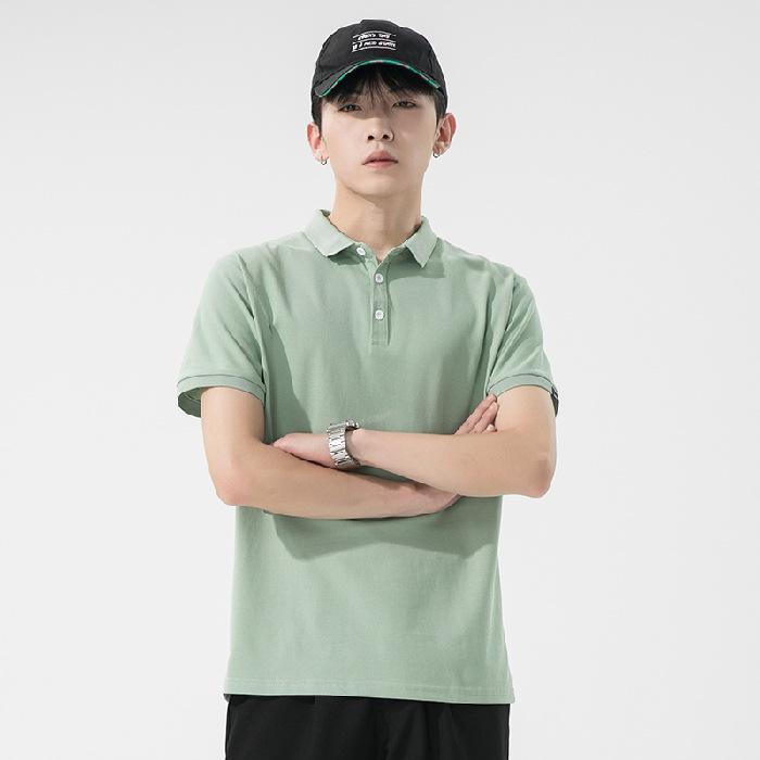 Summer Short-sleeved New Polo Shirt Men's Short-sleeved Trendy Versatile Lapel Base Solid Color T