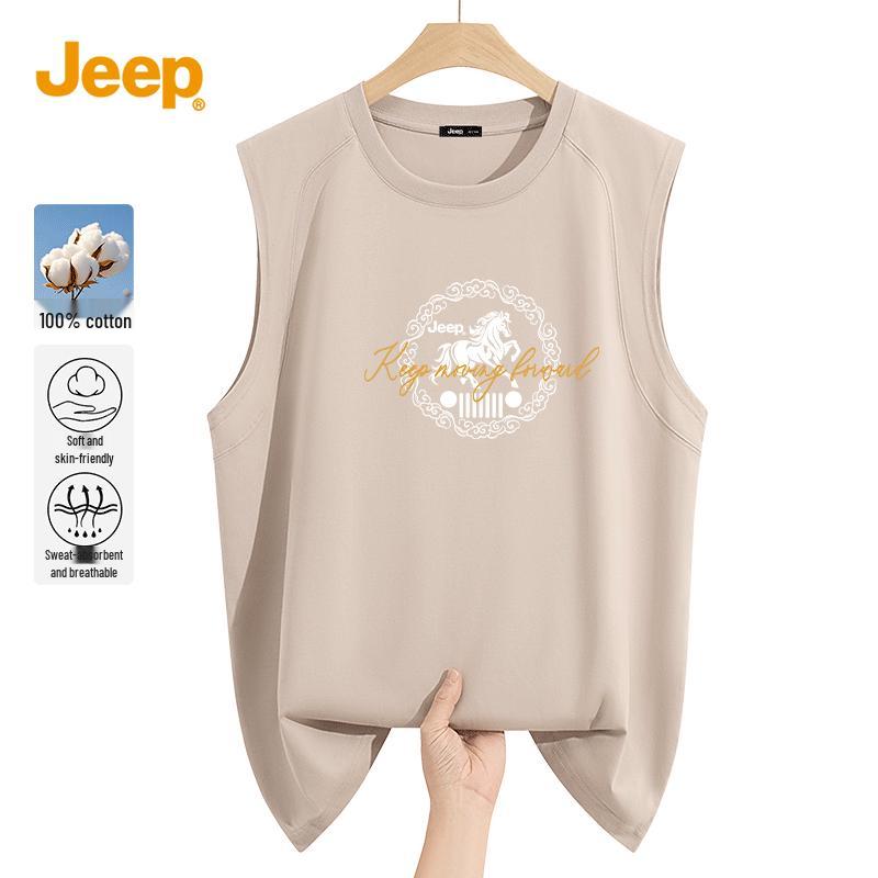 

JEEP Men s Heavyweight Cotton Sleeveless T-Shirt Vest 3XL