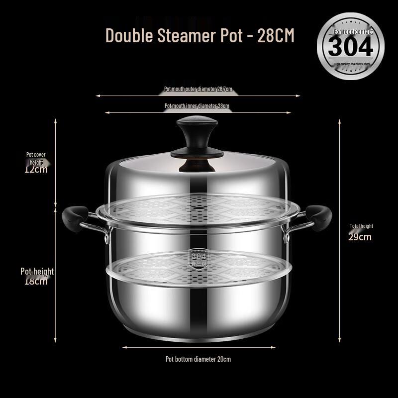 Yuzhou 304 Stainless Steel Steamer Pot with Bakelite Handle