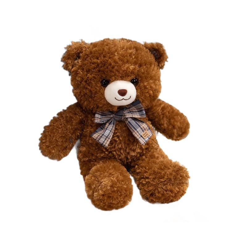 Cute Cute Bow Tie Bear Teddy Bear Doll Plush Toy Hug Bear Children Accompany Soothing Doll