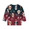 Christmas Children's 3/4 Sleeve Tops Casual  Printed Daily T Shirt Round Neck Pullover Blouse