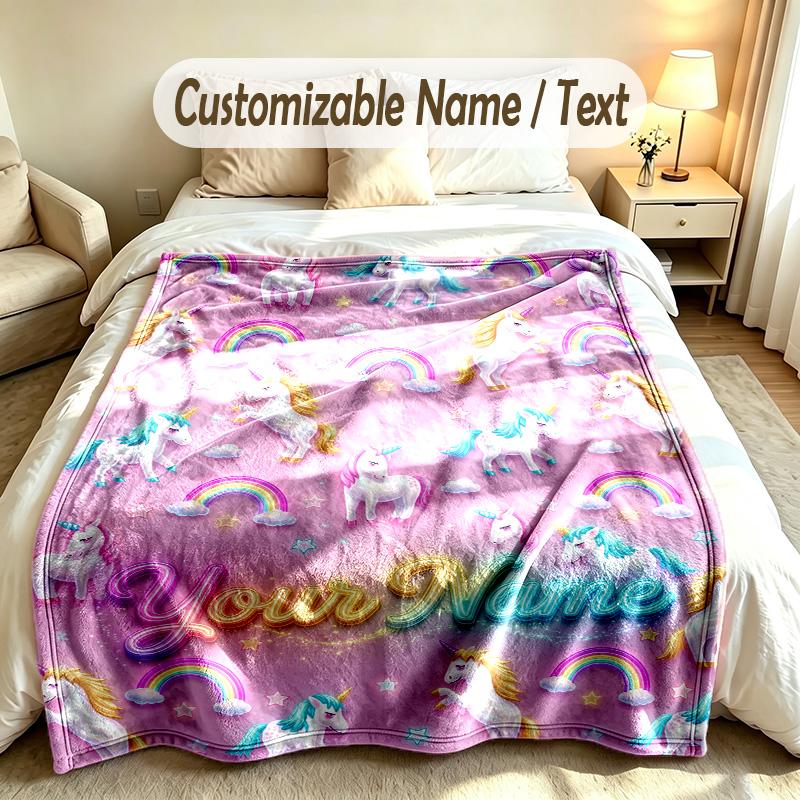 Coperta Personalizzata a Tema Magia Fantasy con Nome e Testo Personalizzati Morbida Calda Coperta da Divano Decorazione per la Casa
