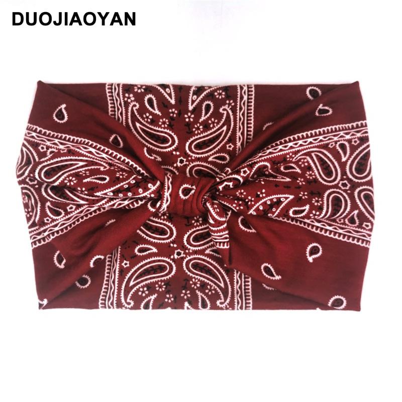 Knot Headband, Color Blocked Pattern Printed Sports Headband, Fashionable Polka Dot Wide Edge Elastic Headband