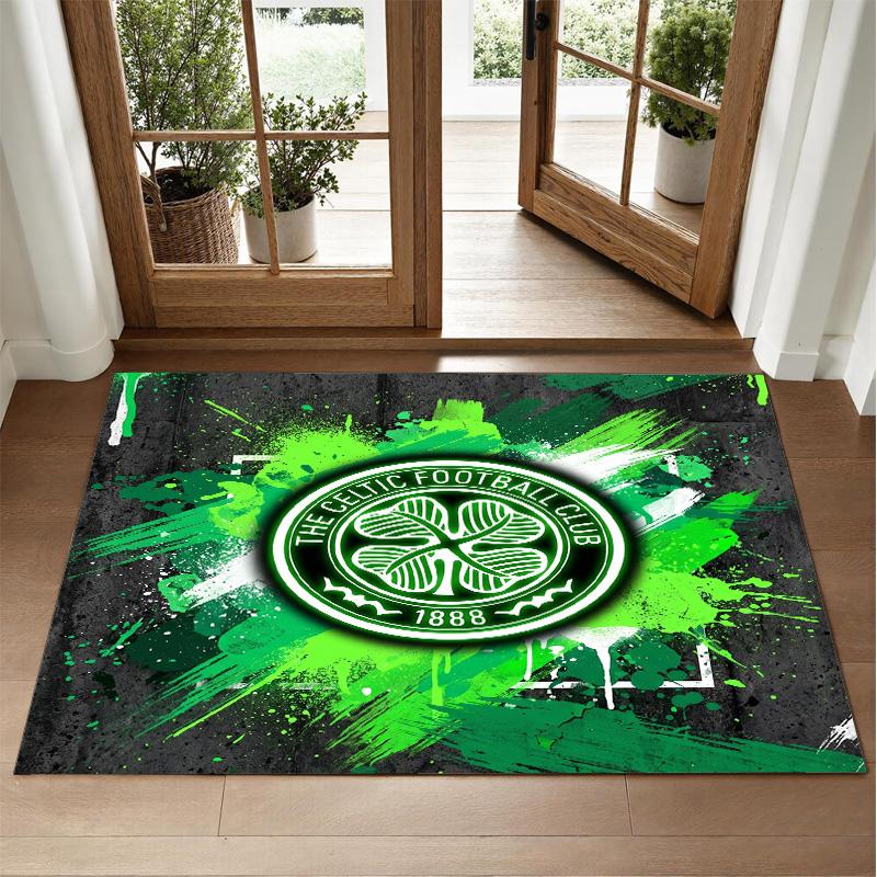 Celtic FC Design Crystal Velvet Rug Soft Decorative Mat for Bedroom Entrance