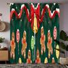 2pcs Cute Gingerbread  Curtains   Xmas Holiday Window Decor   Polyester Rod Pocket Curtain for Home Decor