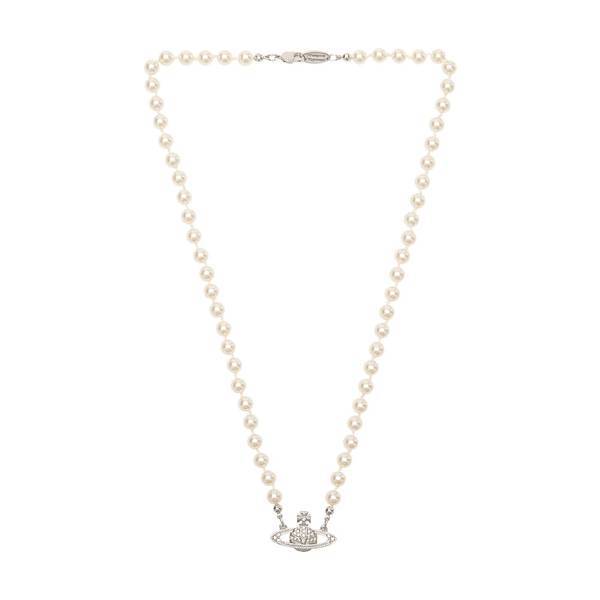 Vivienne Westwood Mini Bass Relief Cream Necklace 63010100 P104