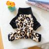 Pet Circle Dog Jumpsuit Small Breeds Puppy Soft Fleece Leopard Print Four-Legged Outfit