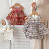 Girls Summer Checkered Tank Top and Bloomer Shorts Set