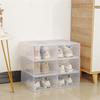 1/6PCS Foldable Transparent Shoes Case Storage Box Thickened Drawer Case Shoe Boxes Stackable Box Shoe Organizer Dustproof