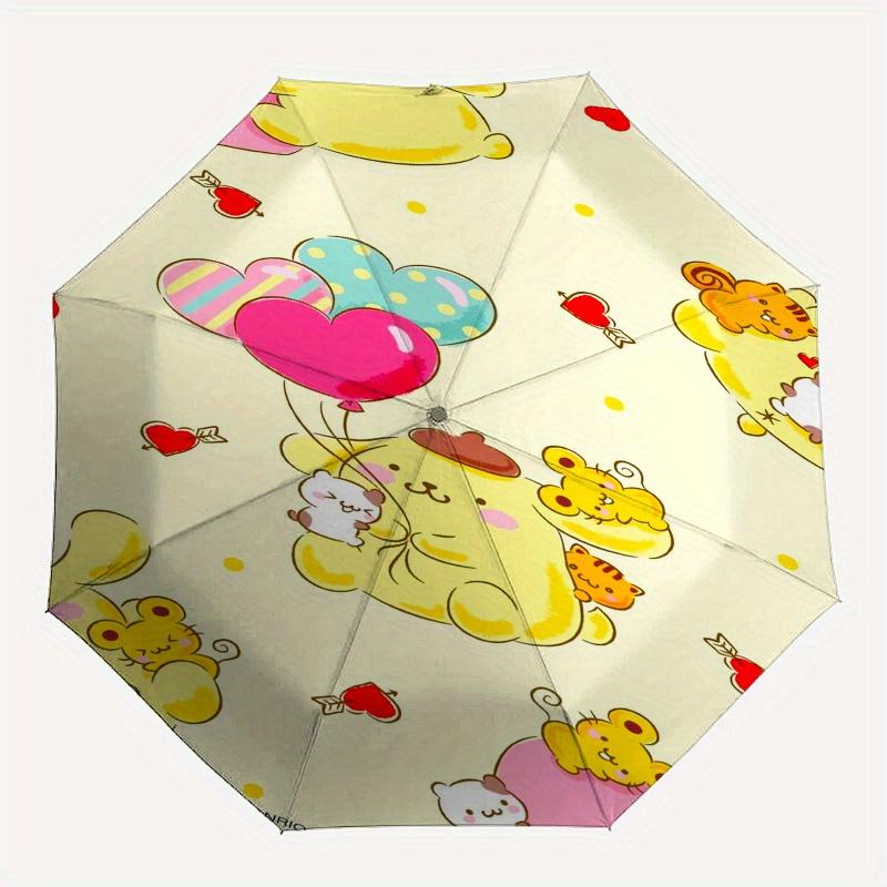 Pompom Purin Automatic Umbrella-Foldable, Durable 8-Bone Design, Compact and Stylish, Great for Camping, Halloween, Christmas, Mother's Day