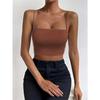 Chic Solid Spaghetti Strap Cami Crop Top - Flattering Sleeveless & Backless Design - Lightweight, Fashion-Forward Womens Clothin